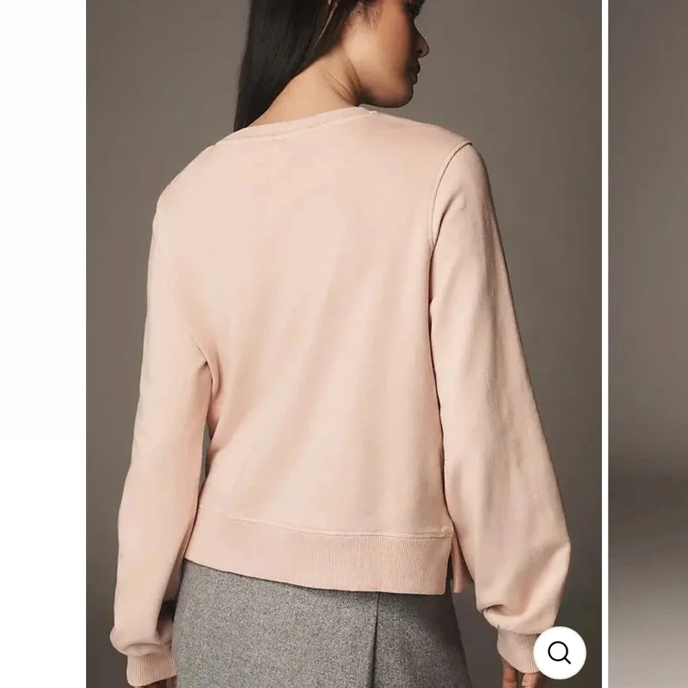 New Anthropologie Beaded Bow Sweatshirt - Picture 3 of 5